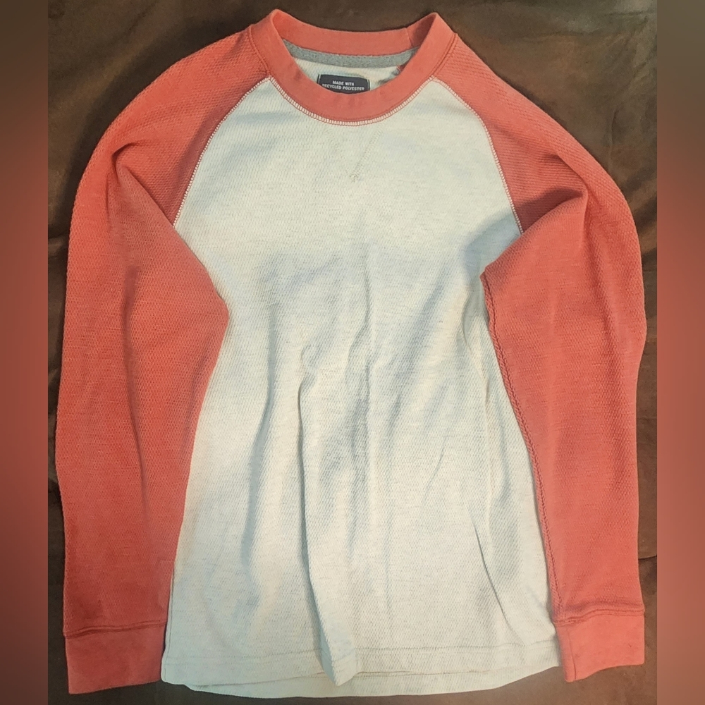 Long sleeves T-shirt/ men /orange-white